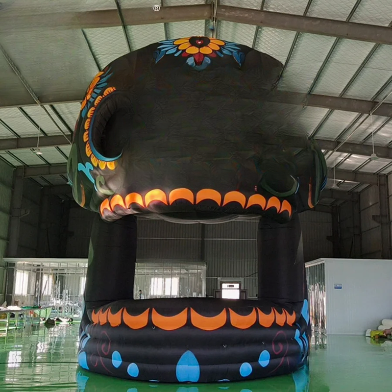 Skeleton DJ Bar Inflatable Booth Halloween Skull Oxford Tent