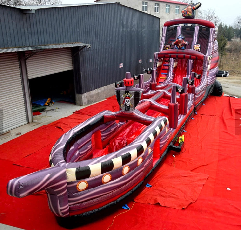 Inflatable Pirate Ship Slide with Bounce Area