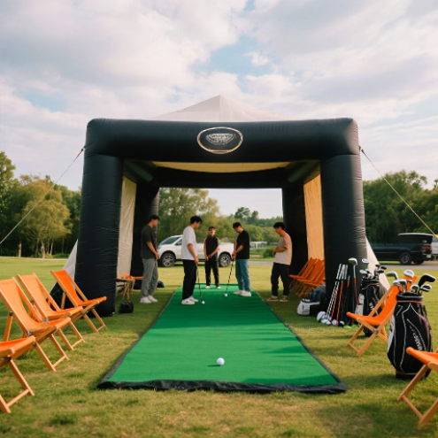 Aufblasbares Golfsimulator-Zelt mit Vordach