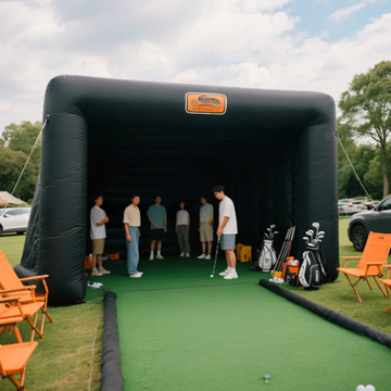 Aufblasbares Golfsimulator-Zelt mit Vordach